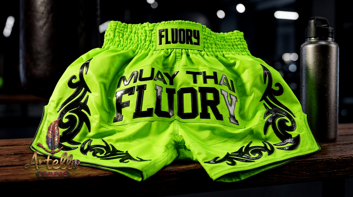 🥊 FLUORY Professional Muay Thai Shorts - High-Performance Polyester Training Trunks for Men, Women & Kids - Quick-Dry Breathable Kickboxing Gear - Advanced Combat Sports Apparel for MMA & Boxing Excellence