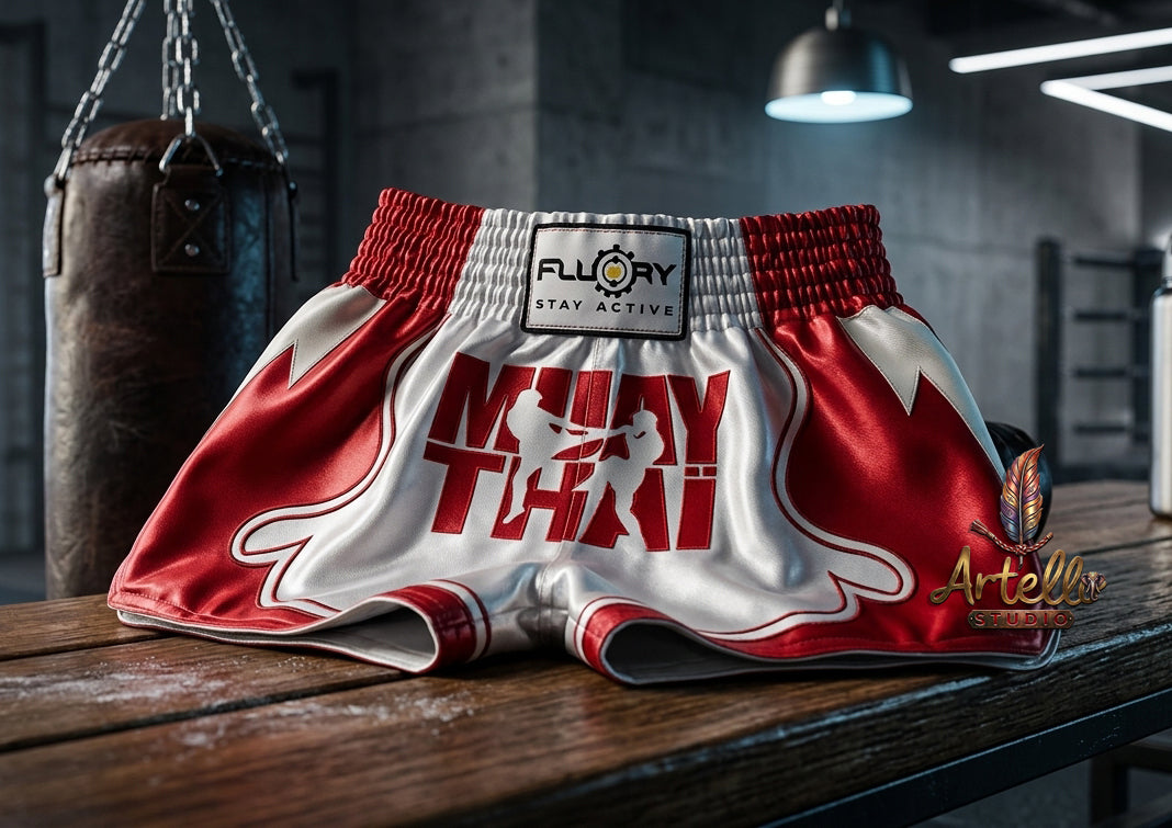 🥊 FLUORY Professional Muay Thai Shorts - High-Performance Polyester Training Trunks for Men, Women & Kids - Quick-Dry Breathable Kickboxing Gear - Advanced Combat Sports Apparel for MMA & Boxing Excellence