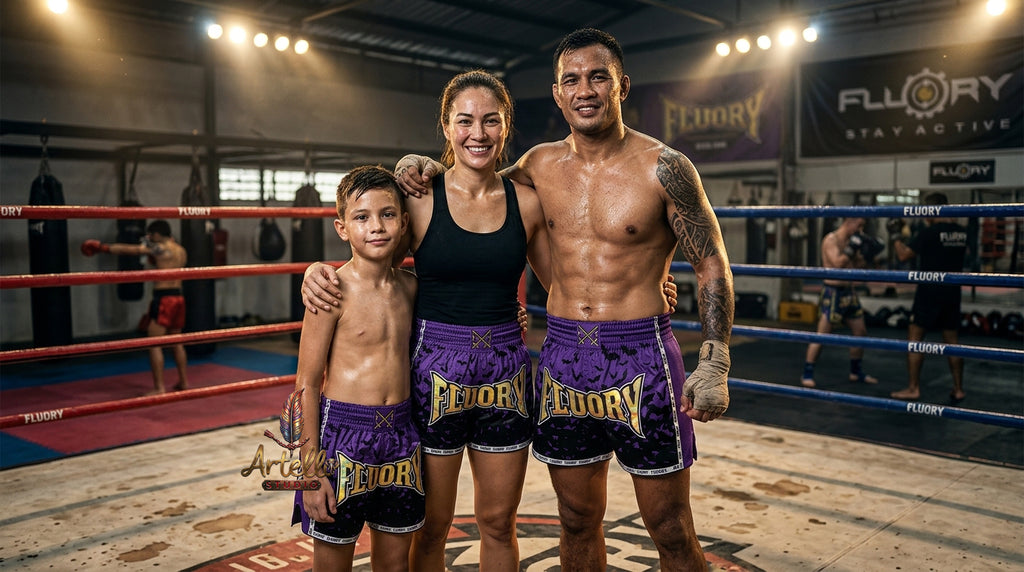 🥊 FLUORY Professional Muay Thai Shorts - High-Performance Polyester Training Trunks for Men, Women & Kids - Quick-Dry Breathable Kickboxing Gear - Advanced Combat Sports Apparel for MMA & Boxing Excellence
