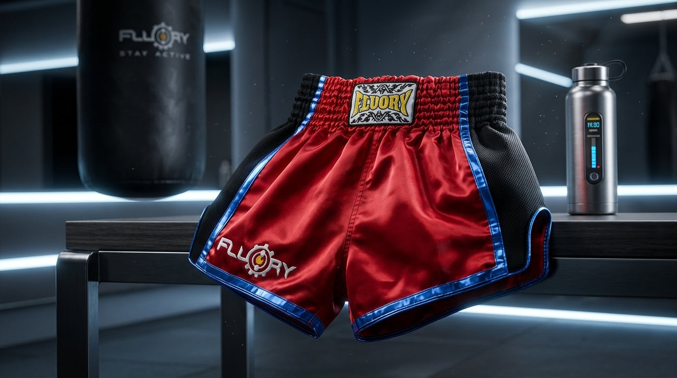 🥊 FLUORY Professional Muay Thai Shorts - High-Performance Polyester Training Trunks for Men, Women & Kids - Quick-Dry Breathable Kickboxing Gear - Advanced Combat Sports Apparel for MMA & Boxing Excellence