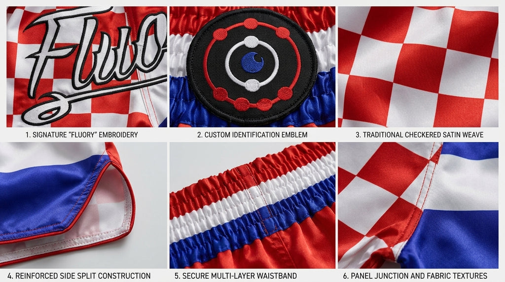 🥊 FLUORY Professional Muay Thai Shorts - High-Performance Polyester Training Trunks for Men, Women & Kids - Quick-Dry Breathable Kickboxing Gear - Advanced Combat Sports Apparel for MMA & Boxing Excellence