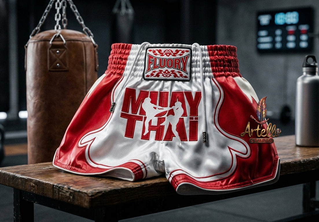 🥊 FLUORY Professional Muay Thai Shorts - High-Performance Polyester Training Trunks for Men, Women & Kids - Quick-Dry Breathable Kickboxing Gear - Advanced Combat Sports Apparel for MMA & Boxing Excellence