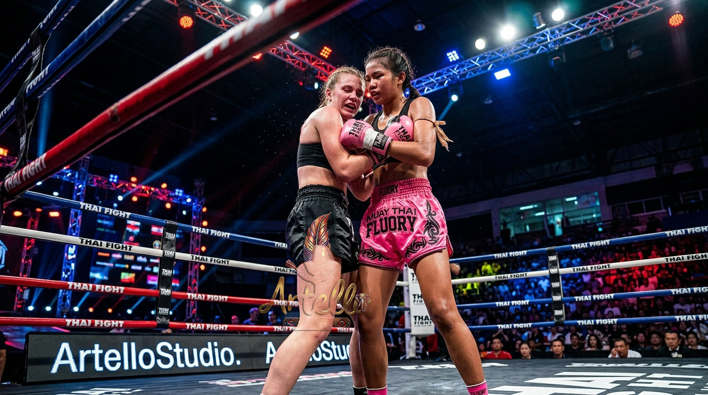 🥊 FLUORY Professional Muay Thai Shorts - High-Performance Polyester Training Trunks for Men, Women & Kids - Quick-Dry Breathable Kickboxing Gear - Advanced Combat Sports Apparel for MMA & Boxing Excellence