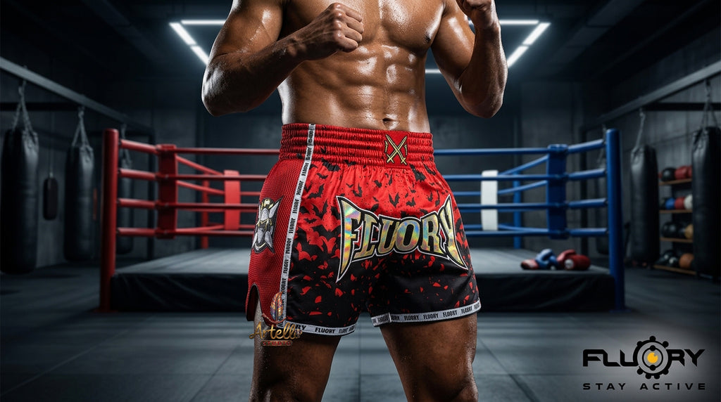 🥊 FLUORY Professional Muay Thai Shorts - High-Performance Polyester Training Trunks for Men, Women & Kids - Quick-Dry Breathable Kickboxing Gear - Advanced Combat Sports Apparel for MMA & Boxing Excellence