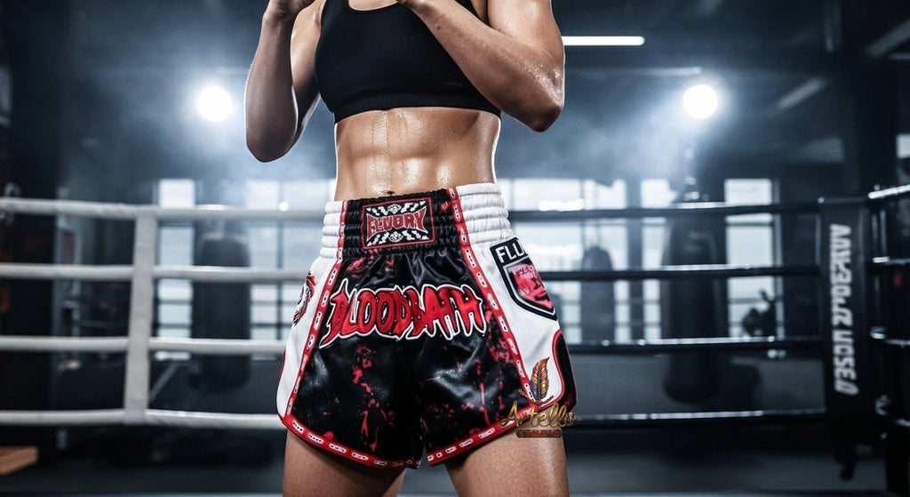 🥊 FLUORY Professional Muay Thai Shorts - High-Performance Polyester Training Trunks for Men, Women & Kids - Quick-Dry Breathable Kickboxing Gear - Advanced Combat Sports Apparel for MMA & Boxing Excellence
