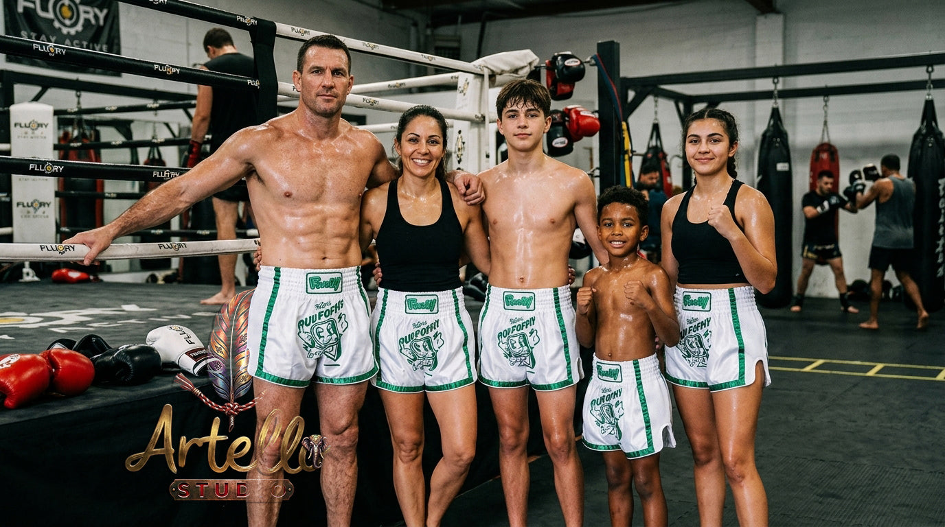 🥊 FLUORY Professional Muay Thai Shorts - High-Performance Polyester Training Trunks for Men, Women & Kids - Quick-Dry Breathable Kickboxing Gear - Advanced Combat Sports Apparel for MMA & Boxing Excellence