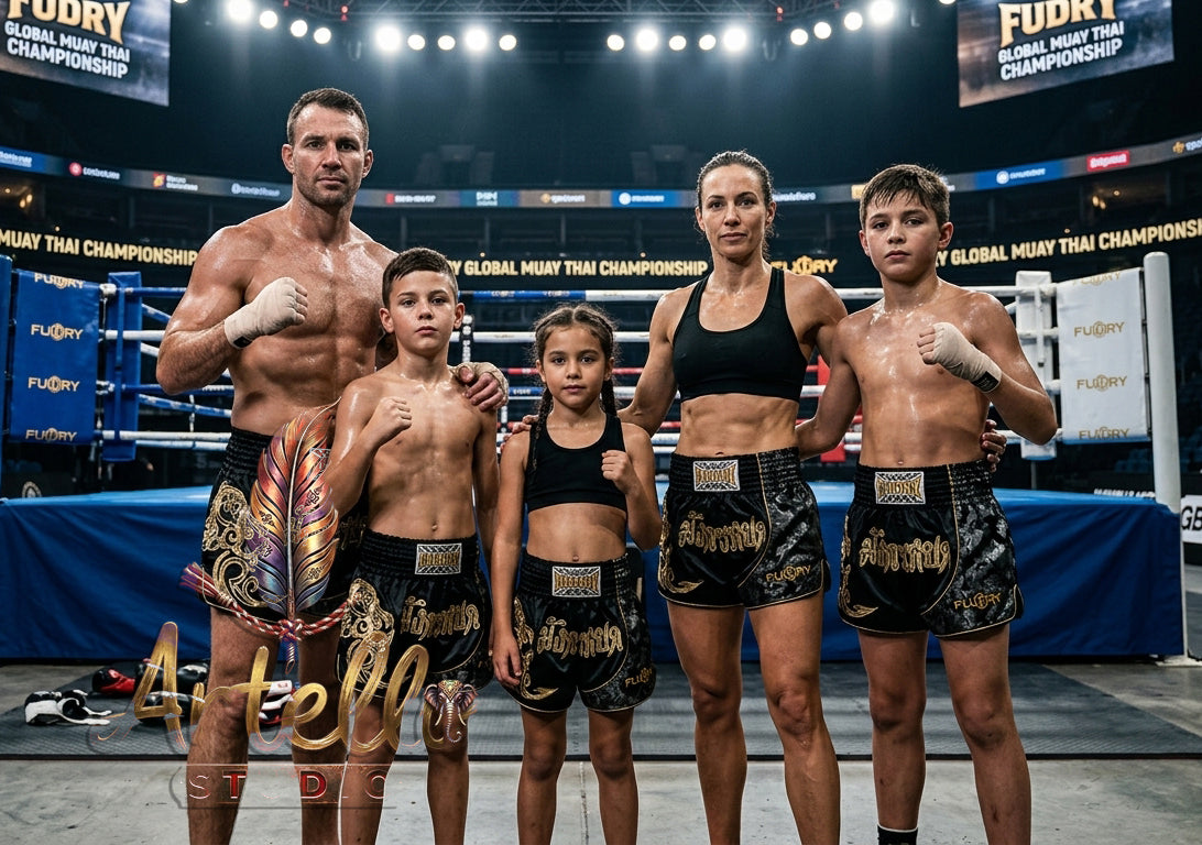 🥊 FLUORY Professional Muay Thai Shorts - High-Performance Polyester Training Trunks for Men, Women & Kids - Quick-Dry Breathable Kickboxing Gear - Advanced Combat Sports Apparel for MMA & Boxing Excellence