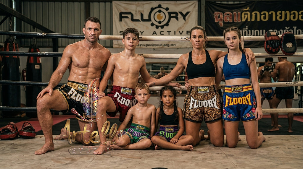 🥊 FLUORY Professional Muay Thai Shorts - High-Performance Polyester Training Trunks for Men, Women & Kids - Quick-Dry Breathable Kickboxing Gear - Advanced Combat Sports Apparel for MMA & Boxing Excellence