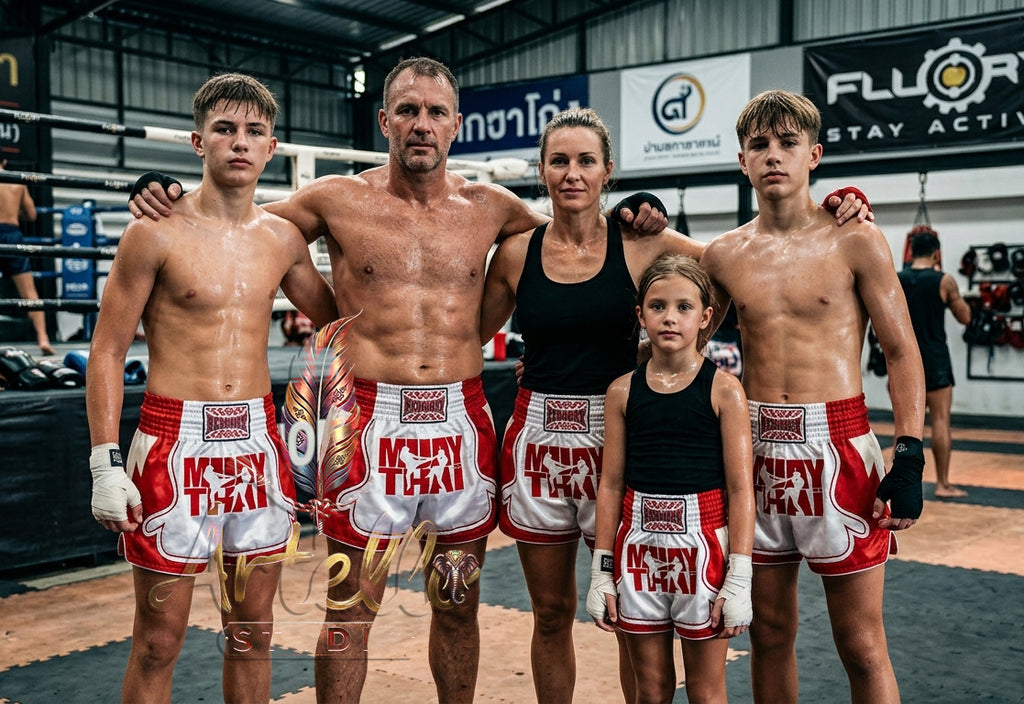 🥊 FLUORY Professional Muay Thai Shorts - High-Performance Polyester Training Trunks for Men, Women & Kids - Quick-Dry Breathable Kickboxing Gear - Advanced Combat Sports Apparel for MMA & Boxing Excellence
