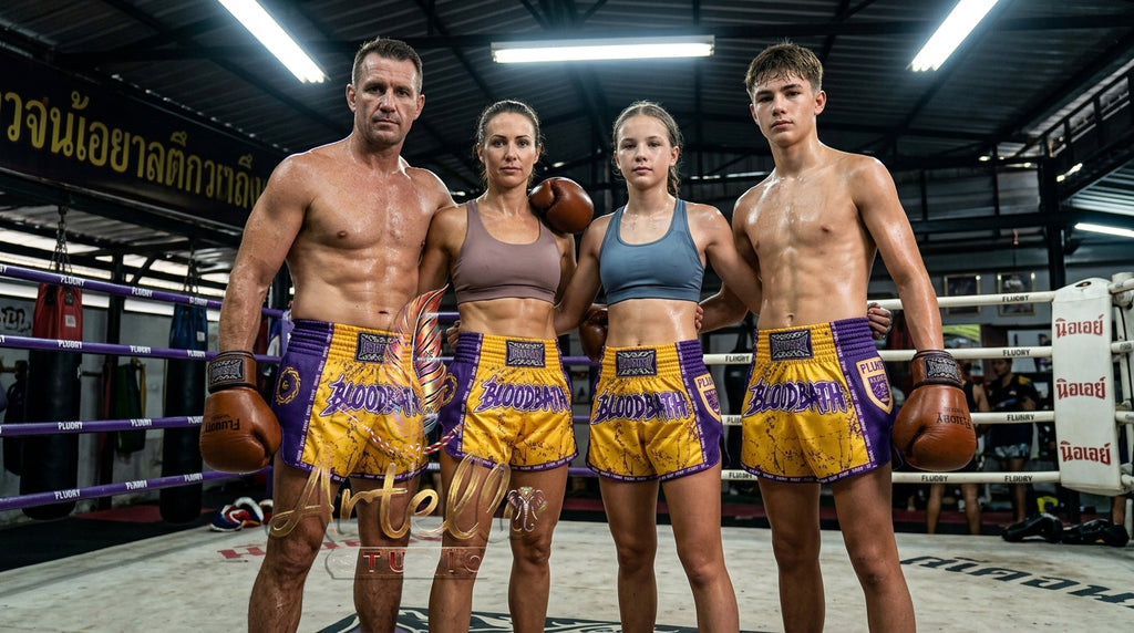 🥊 FLUORY Professional Muay Thai Shorts - High-Performance Polyester Training Trunks for Men, Women & Kids - Quick-Dry Breathable Kickboxing Gear - Advanced Combat Sports Apparel for MMA & Boxing Excellence