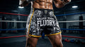🥊 FLUORY Professional Muay Thai Shorts - High-Performance Polyester Training Trunks for Men, Women & Kids - Quick-Dry Breathable Kickboxing Gear - Advanced Combat Sports Apparel for MMA & Boxing Excellence