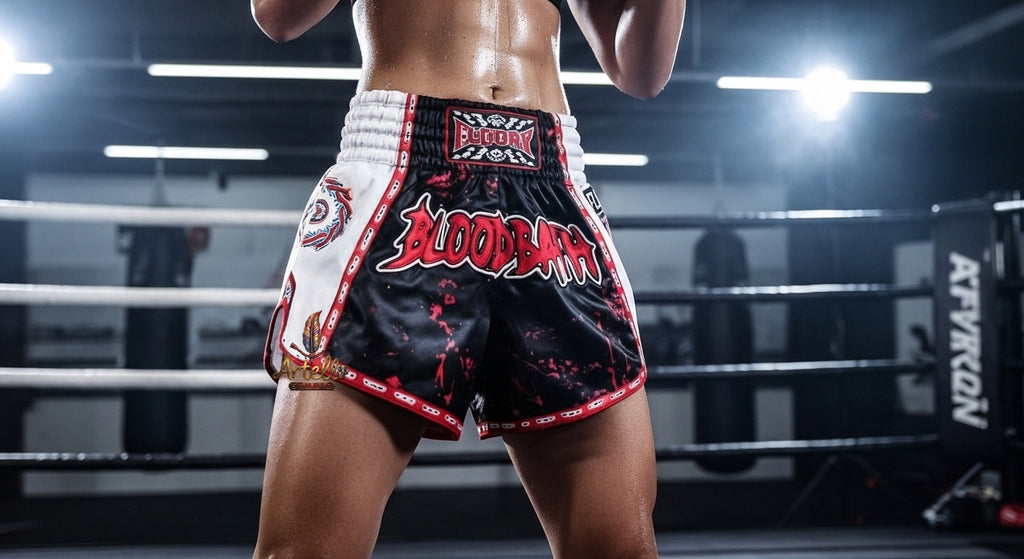 🥊 FLUORY Professional Muay Thai Shorts - High-Performance Polyester Training Trunks for Men, Women & Kids - Quick-Dry Breathable Kickboxing Gear - Advanced Combat Sports Apparel for MMA & Boxing Excellence