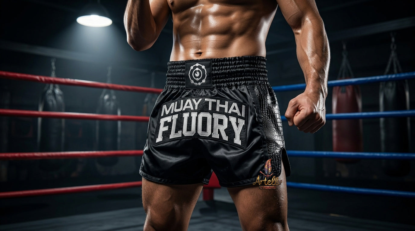 🥊 FLUORY Professional Muay Thai Shorts - High-Performance Polyester Training Trunks for Men, Women & Kids - Quick-Dry Breathable Kickboxing Gear - Advanced Combat Sports Apparel for MMA & Boxing Excellence