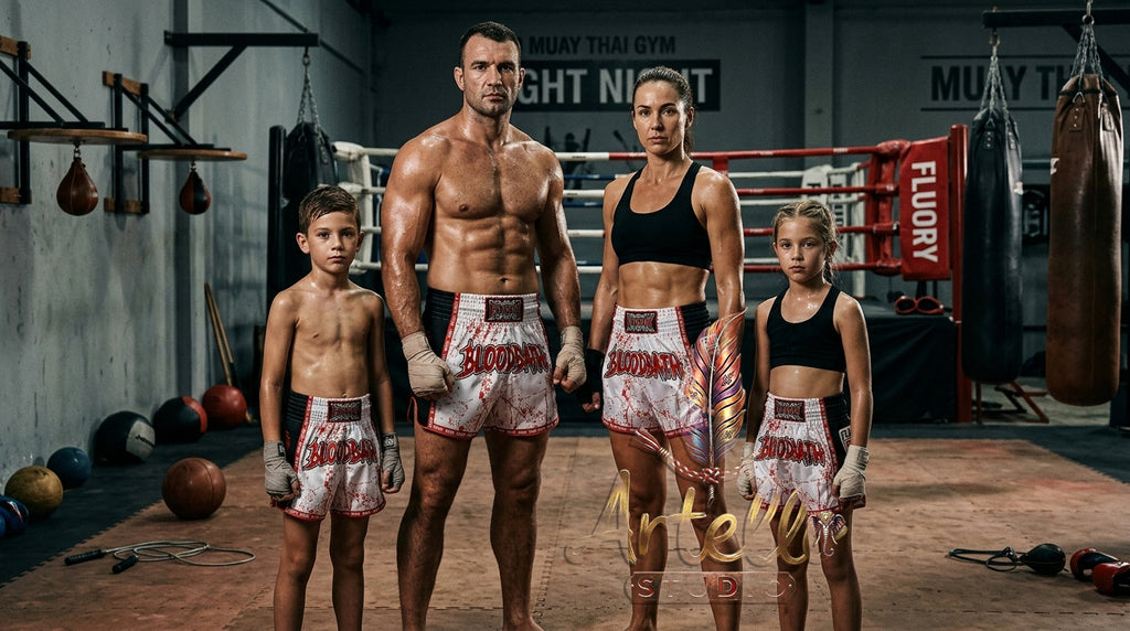 🥊 FLUORY Professional Muay Thai Shorts - High-Performance Polyester Training Trunks for Men, Women & Kids - Quick-Dry Breathable Kickboxing Gear - Advanced Combat Sports Apparel for MMA & Boxing Excellence