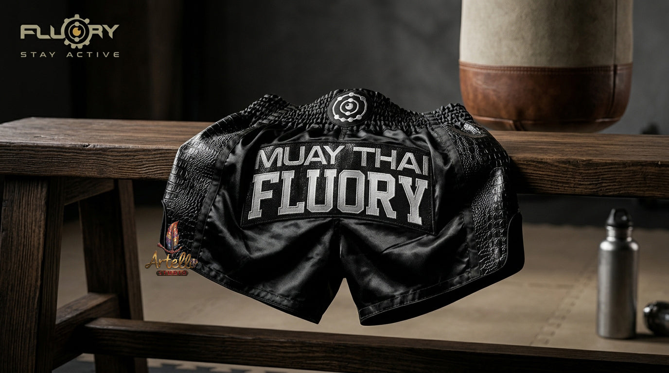 🥊 FLUORY Professional Muay Thai Shorts - High-Performance Polyester Training Trunks for Men, Women & Kids - Quick-Dry Breathable Kickboxing Gear - Advanced Combat Sports Apparel for MMA & Boxing Excellence