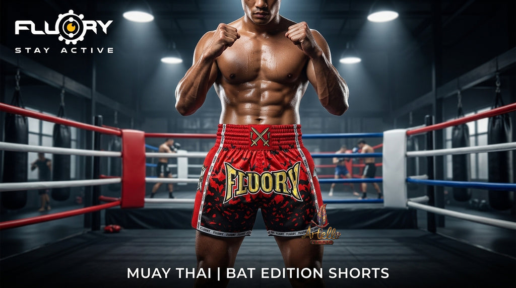 🥊 FLUORY Professional Muay Thai Shorts - High-Performance Polyester Training Trunks for Men, Women & Kids - Quick-Dry Breathable Kickboxing Gear - Advanced Combat Sports Apparel for MMA & Boxing Excellence