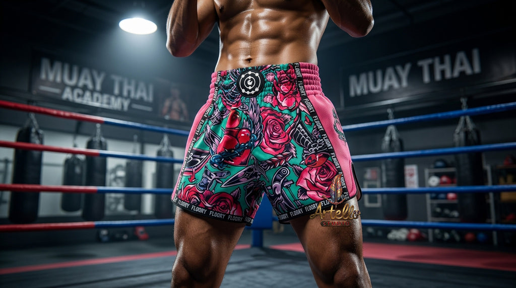 🥊 FLUORY Professional Muay Thai Shorts - High-Performance Polyester Training Trunks for Men, Women & Kids - Quick-Dry Breathable Kickboxing Gear - Advanced Combat Sports Apparel for MMA & Boxing Excellence