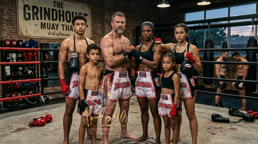 🥊 FLUORY Professional Muay Thai Shorts - High-Performance Polyester Training Trunks for Men, Women & Kids - Quick-Dry Breathable Kickboxing Gear - Advanced Combat Sports Apparel for MMA & Boxing Excellence