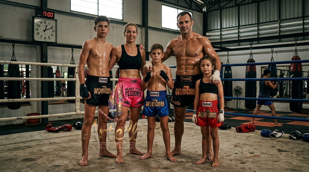 🥊 FLUORY Professional Muay Thai Shorts - High-Performance Polyester Training Trunks for Men, Women & Kids - Quick-Dry Breathable Kickboxing Gear - Advanced Combat Sports Apparel for MMA & Boxing Excellence