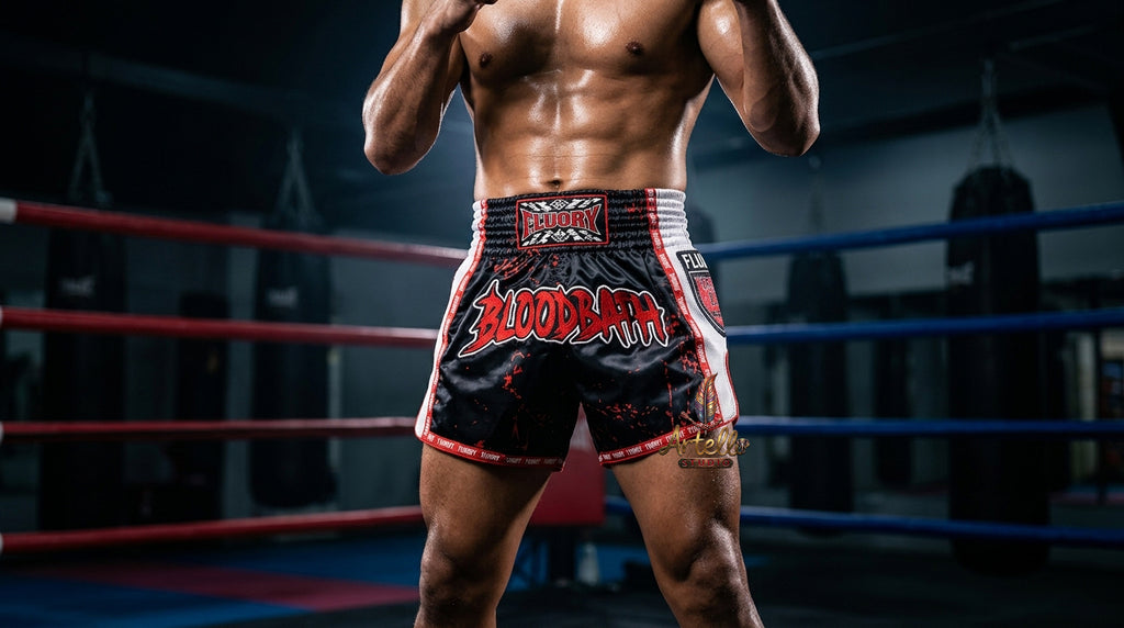 🥊 FLUORY Professional Muay Thai Shorts - High-Performance Polyester Training Trunks for Men, Women & Kids - Quick-Dry Breathable Kickboxing Gear - Advanced Combat Sports Apparel for MMA & Boxing Excellence
