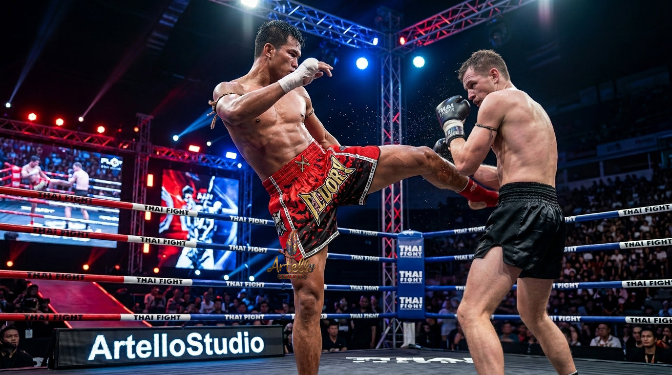 🥊 FLUORY Professional Muay Thai Shorts - High-Performance Polyester Training Trunks for Men, Women & Kids - Quick-Dry Breathable Kickboxing Gear - Advanced Combat Sports Apparel for MMA & Boxing Excellence