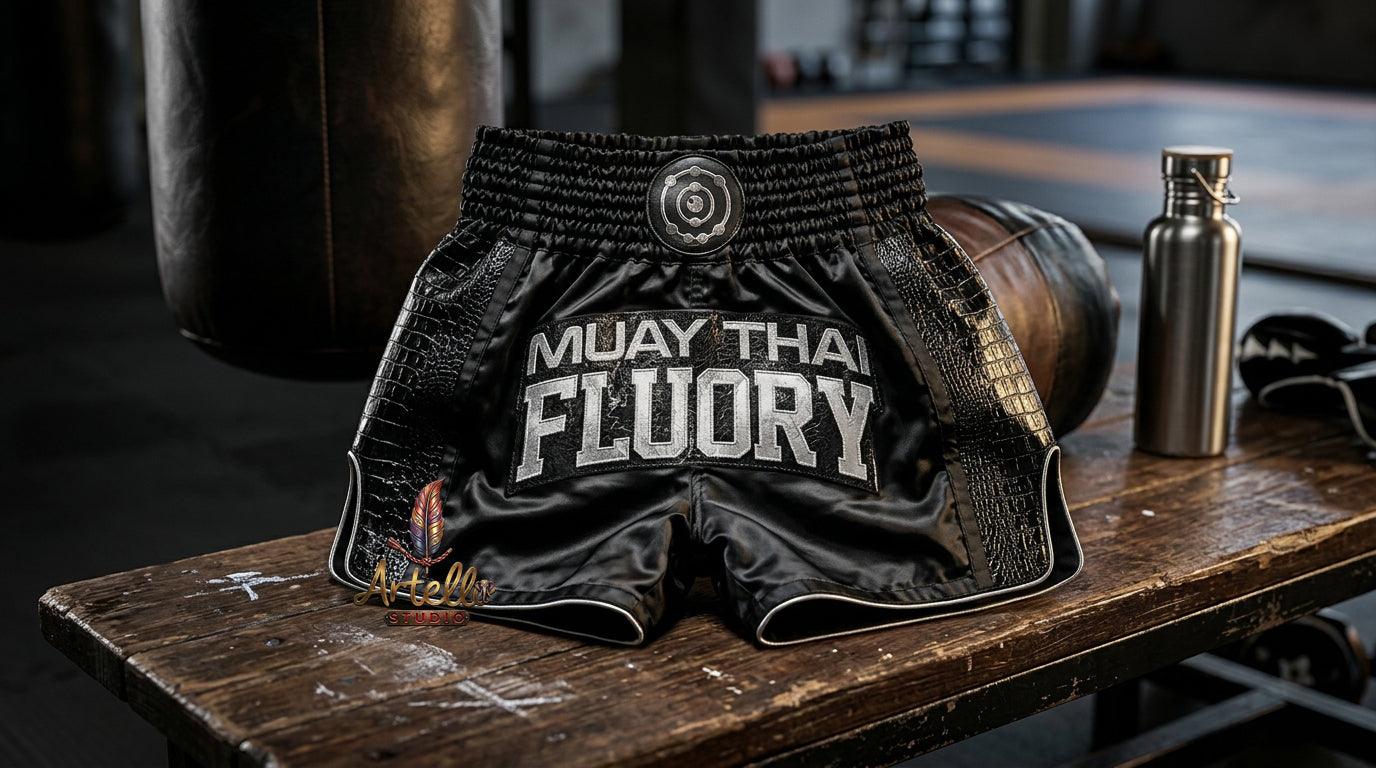 🥊 FLUORY Professional Muay Thai Shorts - High-Performance Polyester Training Trunks for Men, Women & Kids - Quick-Dry Breathable Kickboxing Gear - Advanced Combat Sports Apparel for MMA & Boxing Excellence