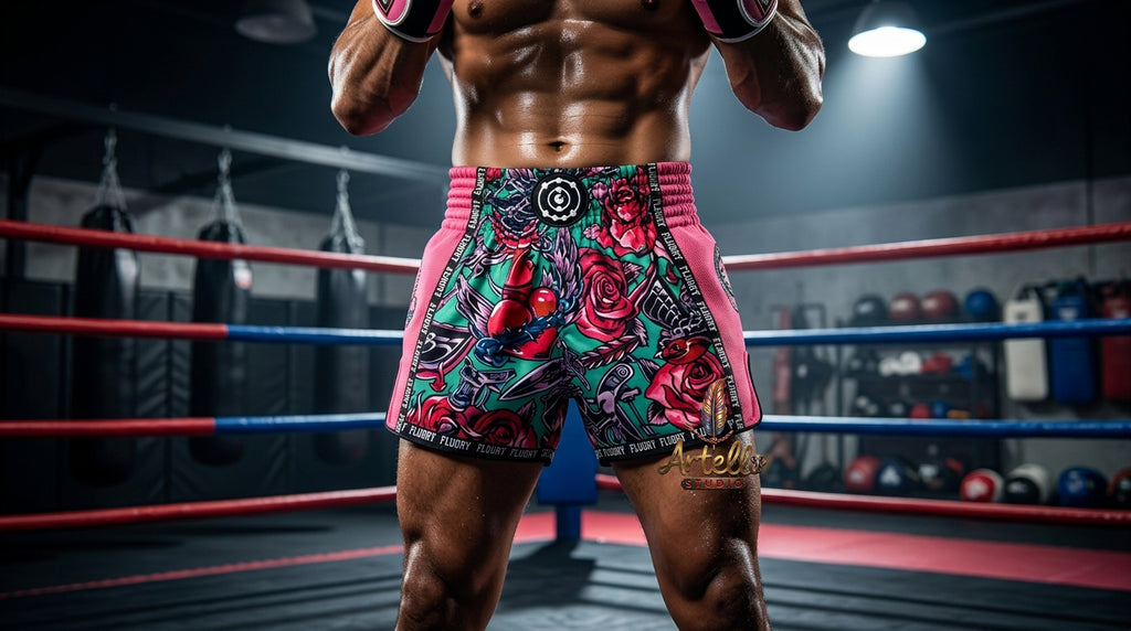 🥊 FLUORY Professional Muay Thai Shorts - High-Performance Polyester Training Trunks for Men, Women & Kids - Quick-Dry Breathable Kickboxing Gear - Advanced Combat Sports Apparel for MMA & Boxing Excellence