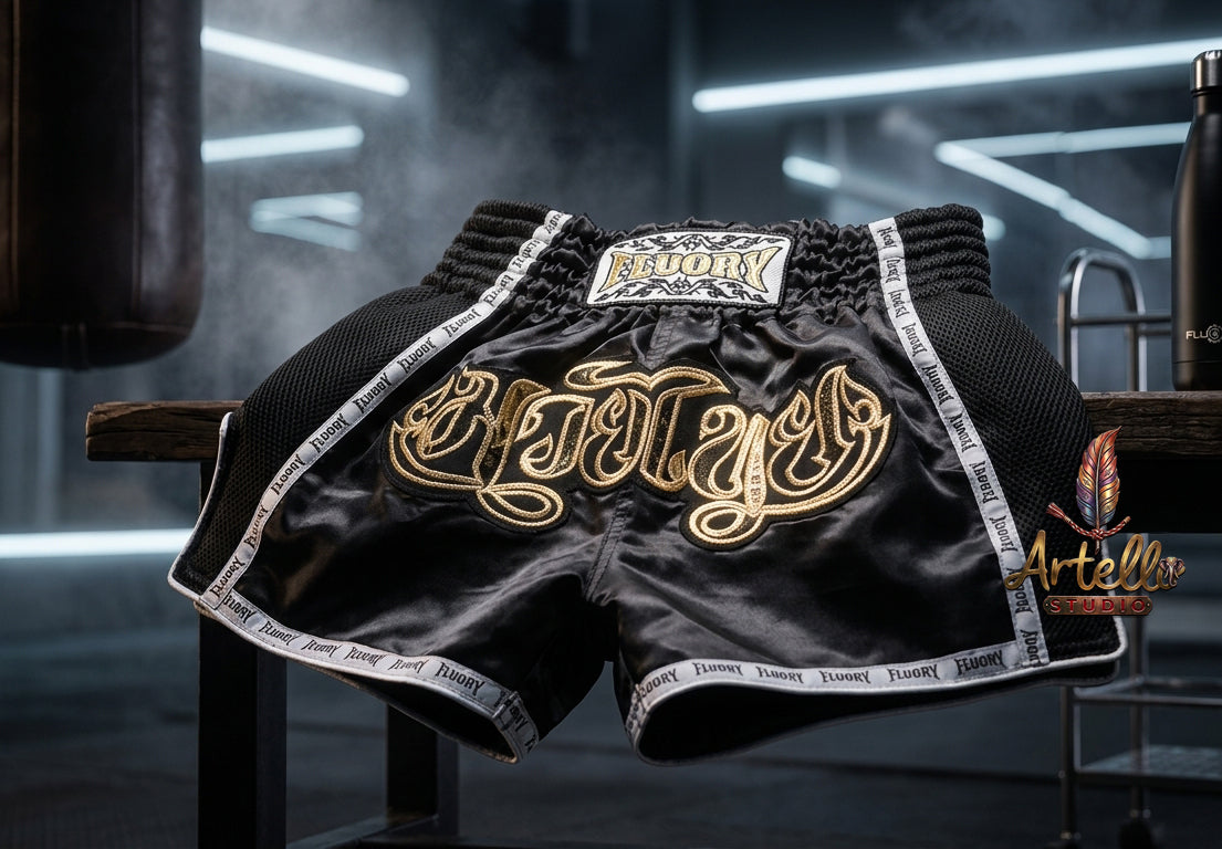 🥊 FLUORY Professional Muay Thai Shorts - High-Performance Polyester Training Trunks for Men, Women & Kids - Quick-Dry Breathable Kickboxing Gear - Advanced Combat Sports Apparel for MMA & Boxing Excellence