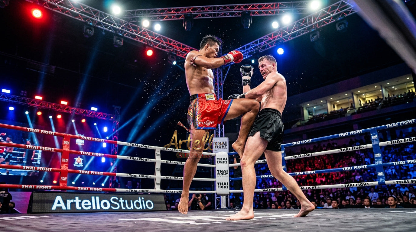 🥊 FLUORY Professional Muay Thai Shorts - High-Performance Polyester Training Trunks for Men, Women & Kids - Quick-Dry Breathable Kickboxing Gear - Advanced Combat Sports Apparel for MMA & Boxing Excellence