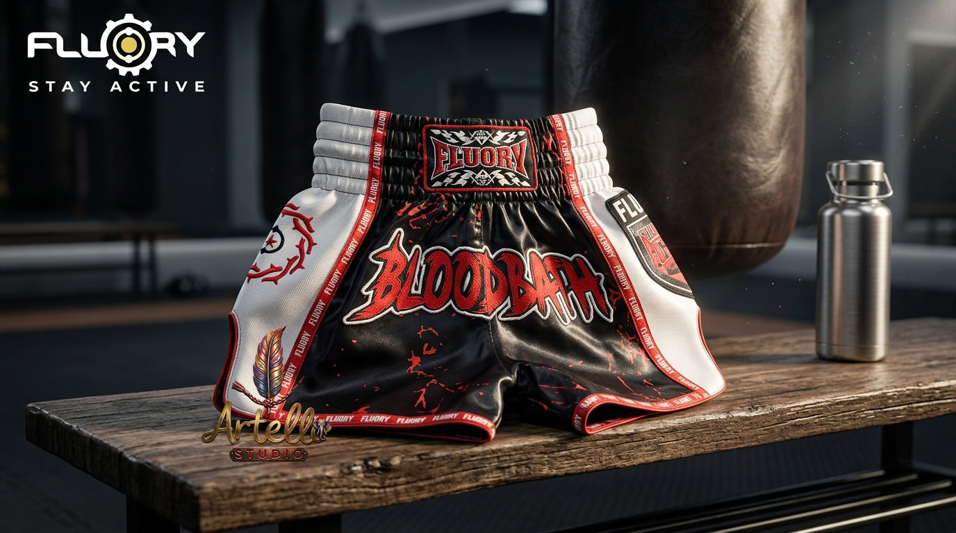 🥊 FLUORY Professional Muay Thai Shorts - High-Performance Polyester Training Trunks for Men, Women & Kids - Quick-Dry Breathable Kickboxing Gear - Advanced Combat Sports Apparel for MMA & Boxing Excellence
