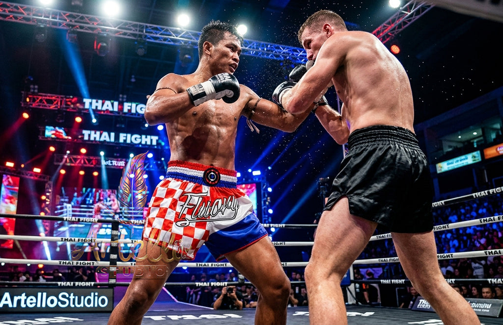 🥊 FLUORY Professional Muay Thai Shorts - High-Performance Polyester Training Trunks for Men, Women & Kids - Quick-Dry Breathable Kickboxing Gear - Advanced Combat Sports Apparel for MMA & Boxing Excellence