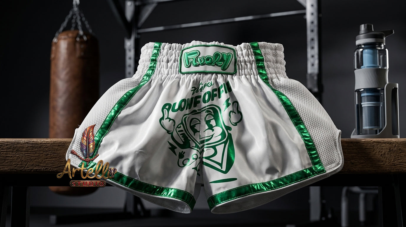 🥊 FLUORY Professional Muay Thai Shorts - High-Performance Polyester Training Trunks for Men, Women & Kids - Quick-Dry Breathable Kickboxing Gear - Advanced Combat Sports Apparel for MMA & Boxing Excellence
