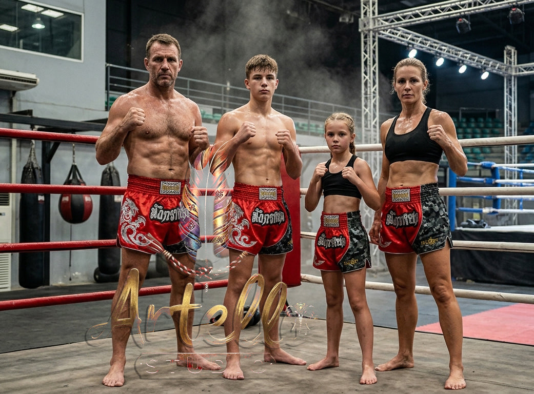 🥊 FLUORY Professional Muay Thai Shorts - High-Performance Polyester Training Trunks for Men, Women & Kids - Quick-Dry Breathable Kickboxing Gear - Advanced Combat Sports Apparel for MMA & Boxing Excellence