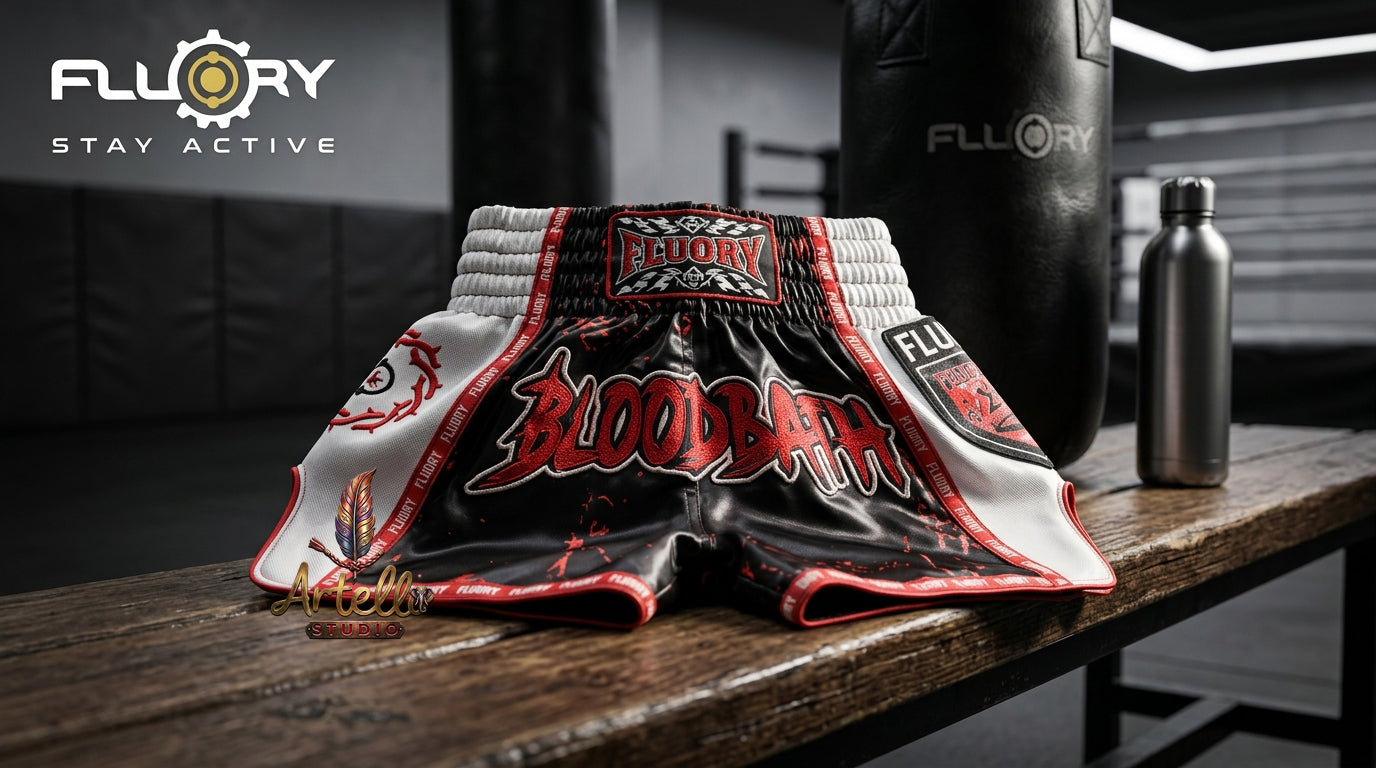 🥊 FLUORY Professional Muay Thai Shorts - High-Performance Polyester Training Trunks for Men, Women & Kids - Quick-Dry Breathable Kickboxing Gear - Advanced Combat Sports Apparel for MMA & Boxing Excellence