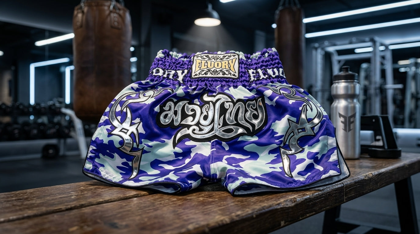 🥊 FLUORY Professional Muay Thai Shorts - High-Performance Polyester Training Trunks for Men, Women & Kids - Quick-Dry Breathable Kickboxing Gear - Advanced Combat Sports Apparel for MMA & Boxing Excellence