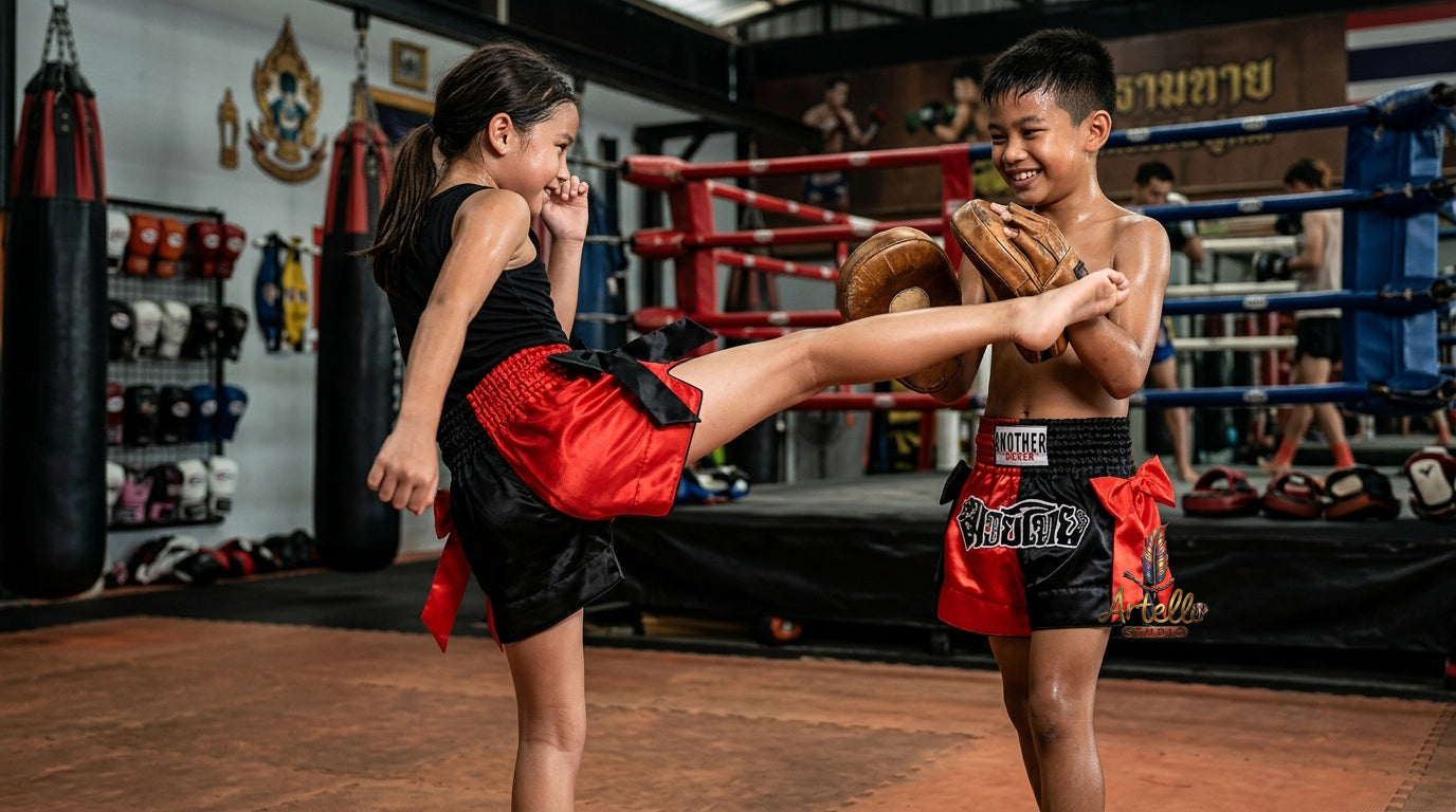 🥊 Muay Thai Shorts Kickboxing MMA Fight Shorts for Men Women Kids – Thai Boxing Training Gear, Breathable Quick Dry Martial Arts Combat Shorts