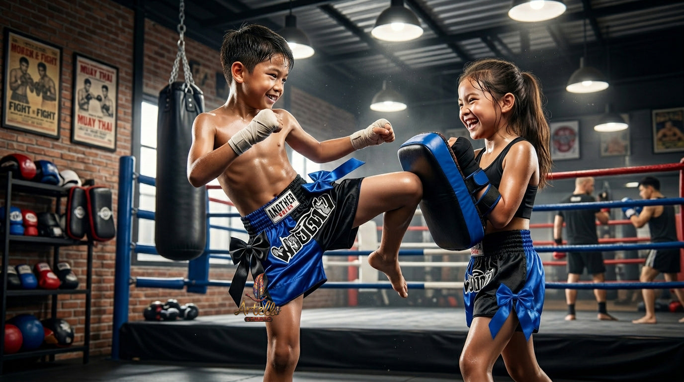 🥊 Muay Thai Shorts Kickboxing MMA Fight Shorts for Men Women Kids – Thai Boxing Training Gear, Breathable Quick Dry Martial Arts Combat Shorts
