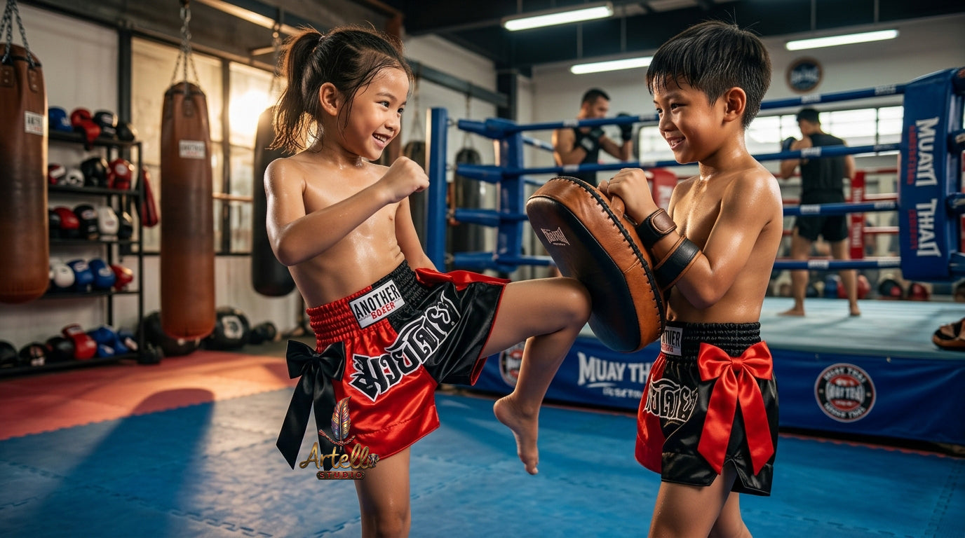 🥊 Muay Thai Shorts Kickboxing MMA Fight Shorts for Men Women Kids – Thai Boxing Training Gear, Breathable Quick Dry Martial Arts Combat Shorts