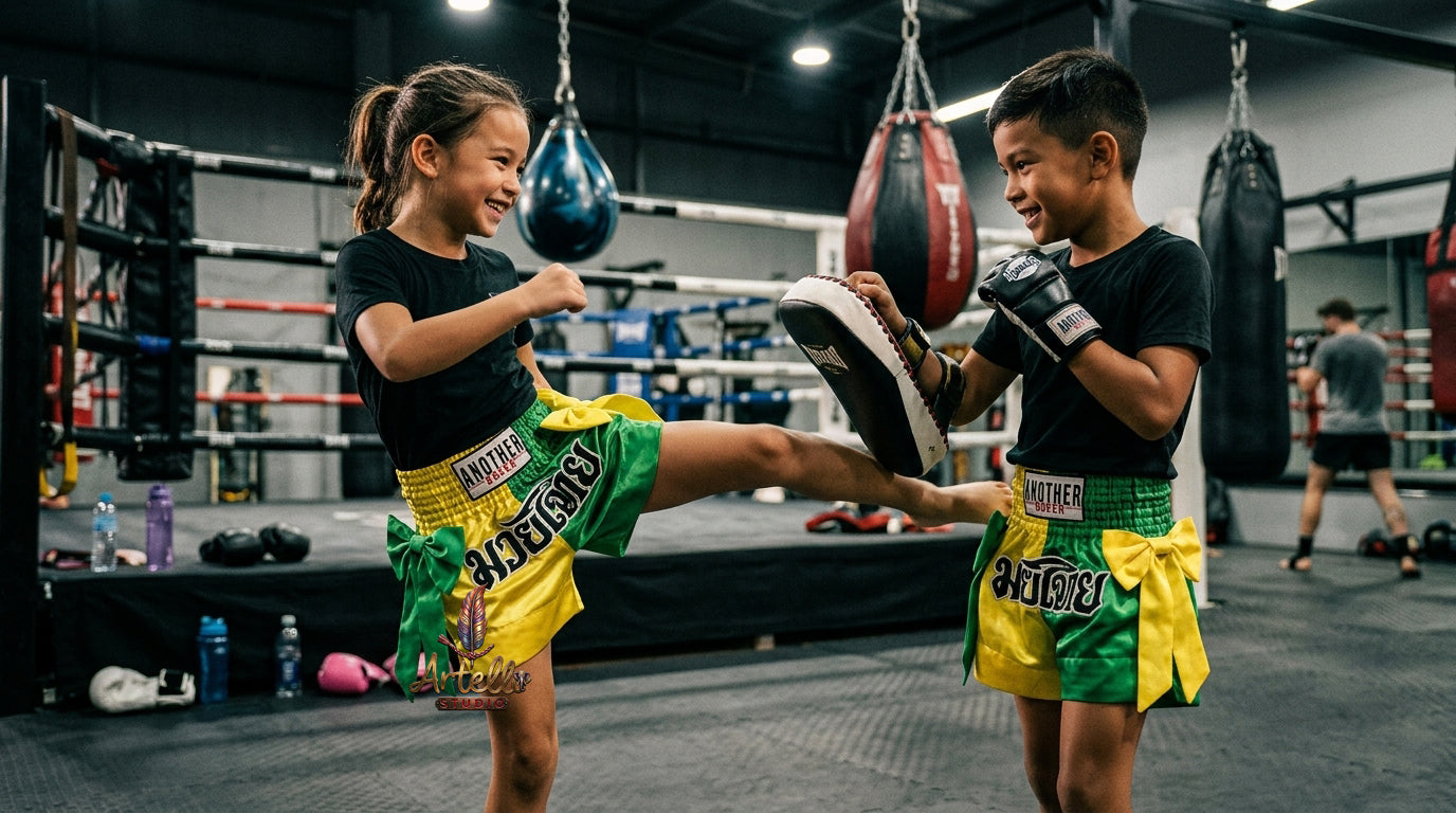 🥊 Muay Thai Shorts Kickboxing MMA Fight Shorts for Men Women Kids – Thai Boxing Training Gear, Breathable Quick Dry Martial Arts Combat Shorts