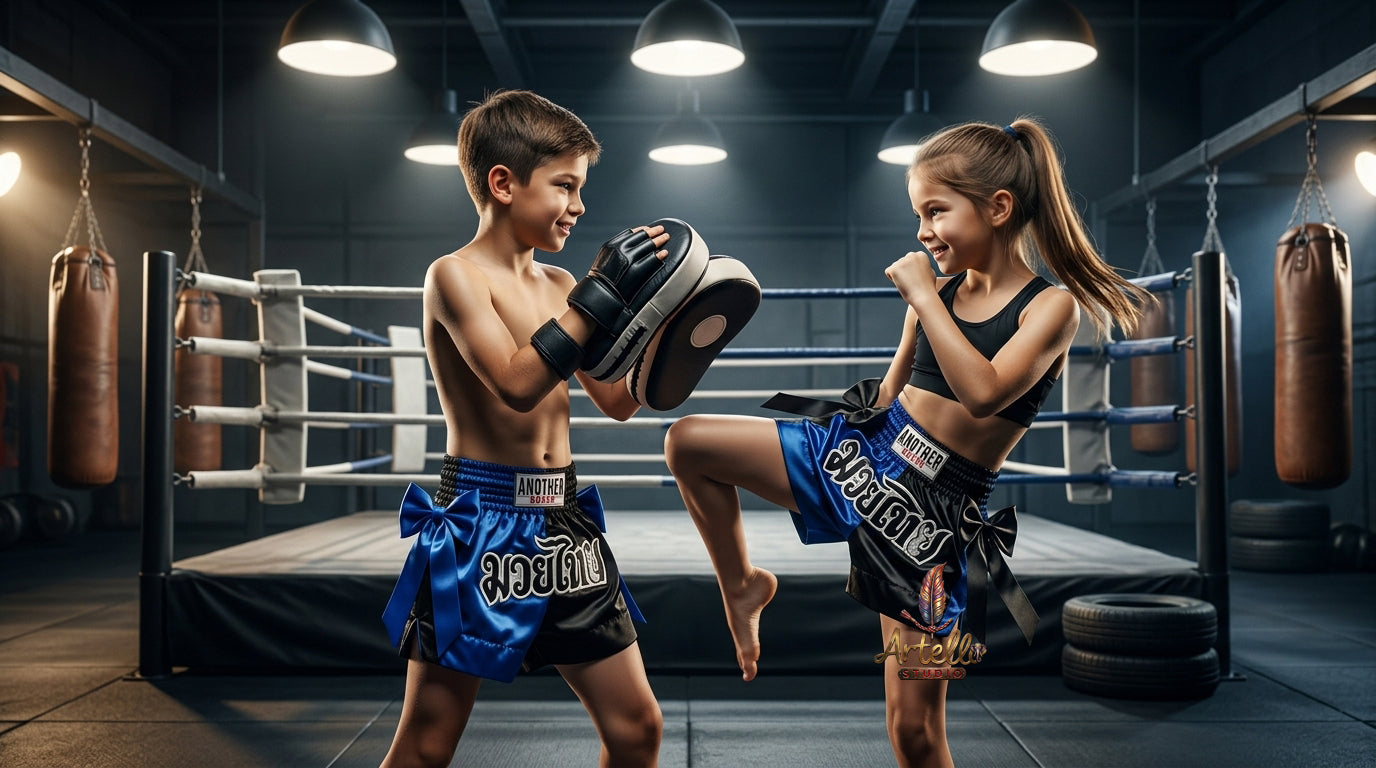 🥊 Muay Thai Shorts Kickboxing MMA Fight Shorts for Men Women Kids – Thai Boxing Training Gear, Breathable Quick Dry Martial Arts Combat Shorts
