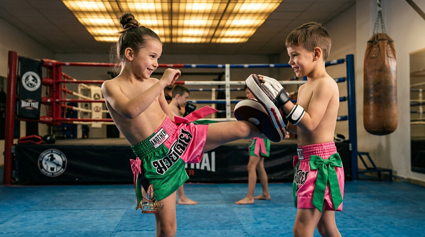 🥊 Muay Thai Shorts Kickboxing MMA Fight Shorts for Men Women Kids – Thai Boxing Training Gear, Breathable Quick Dry Martial Arts Combat Shorts