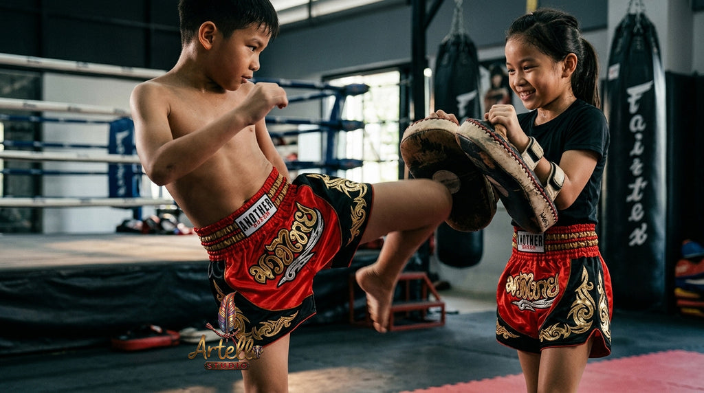 🥊 Muay Thai Shorts Kickboxing MMA Fight Shorts for Men Women Kids – Thai Boxing Training Gear, Breathable Quick Dry Martial Arts Combat Shorts