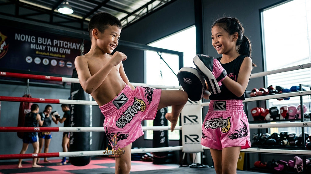 🥊 Muay Thai Shorts Kickboxing MMA Fight Shorts for Men Women Kids – Thai Boxing Training Gear, Breathable Quick Dry Martial Arts Combat Shorts