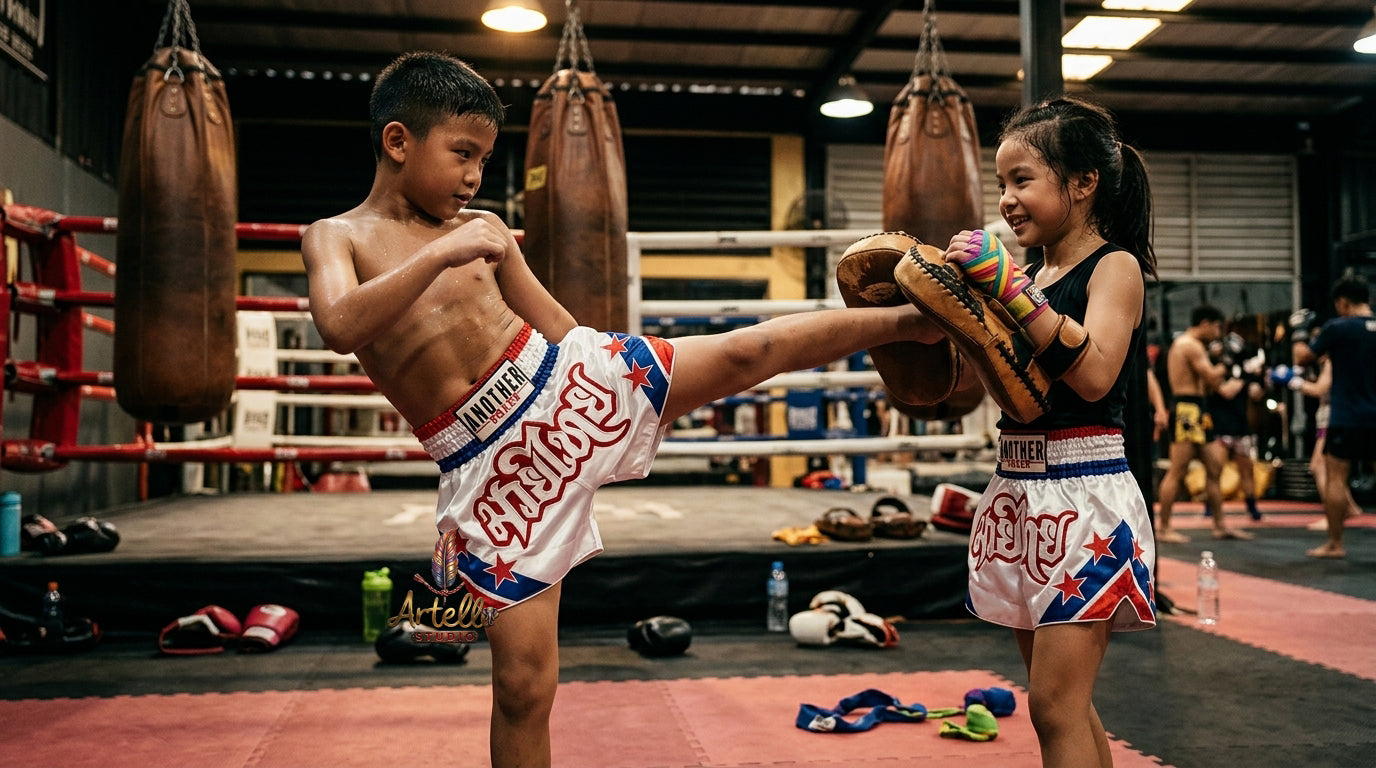 🥊 Muay Thai Shorts Kickboxing MMA Fight Shorts for Men Women Kids – Thai Boxing Training Gear, Breathable Quick Dry Martial Arts Combat Shorts