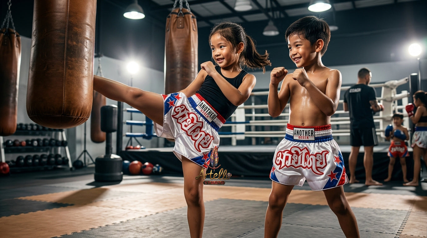 🥊 Muay Thai Shorts Kickboxing MMA Fight Shorts for Men Women Kids – Thai Boxing Training Gear, Breathable Quick Dry Martial Arts Combat Shorts