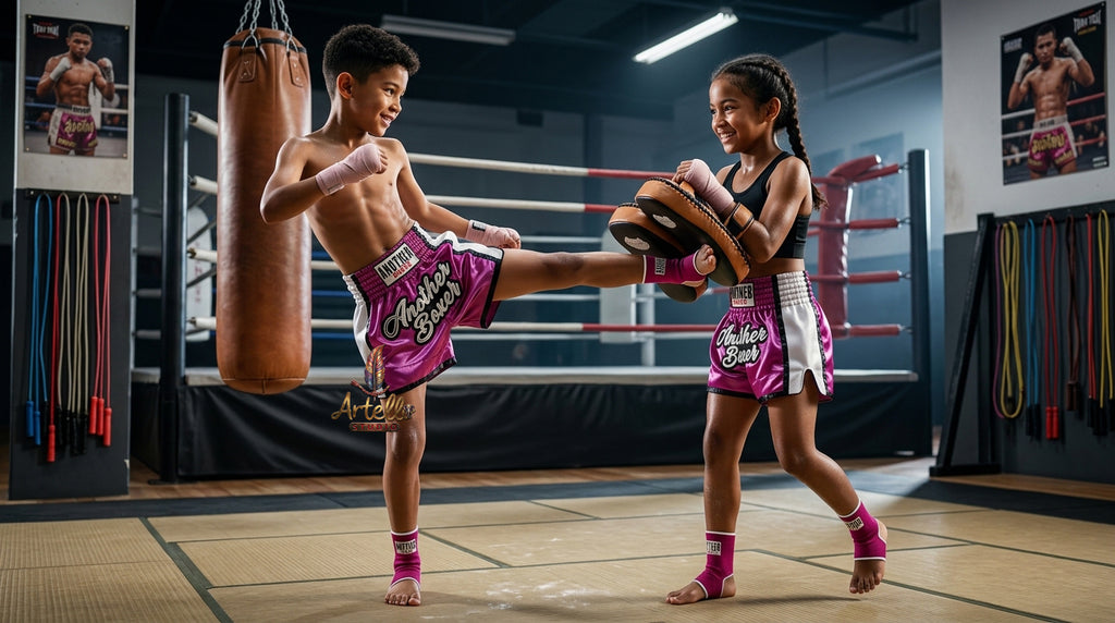 🥊 Muay Thai Shorts Kickboxing MMA Fight Shorts for Men Women Kids – Thai Boxing Training Gear, Breathable Quick Dry Martial Arts Combat Shorts