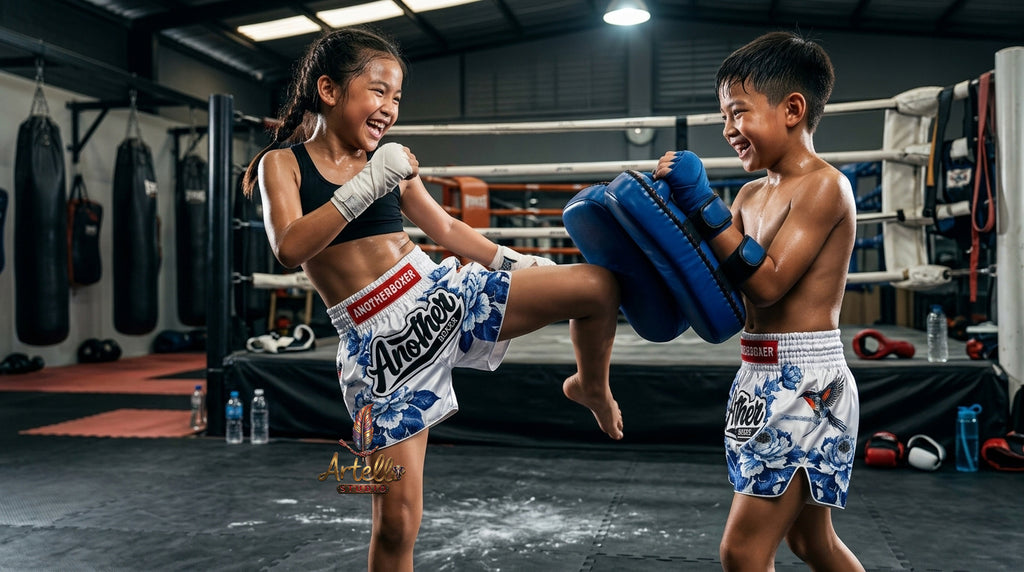 🥊 Muay Thai Shorts Kickboxing MMA Fight Shorts for Men Women Kids – Thai Boxing Training Gear, Breathable Quick Dry Martial Arts Combat Shorts