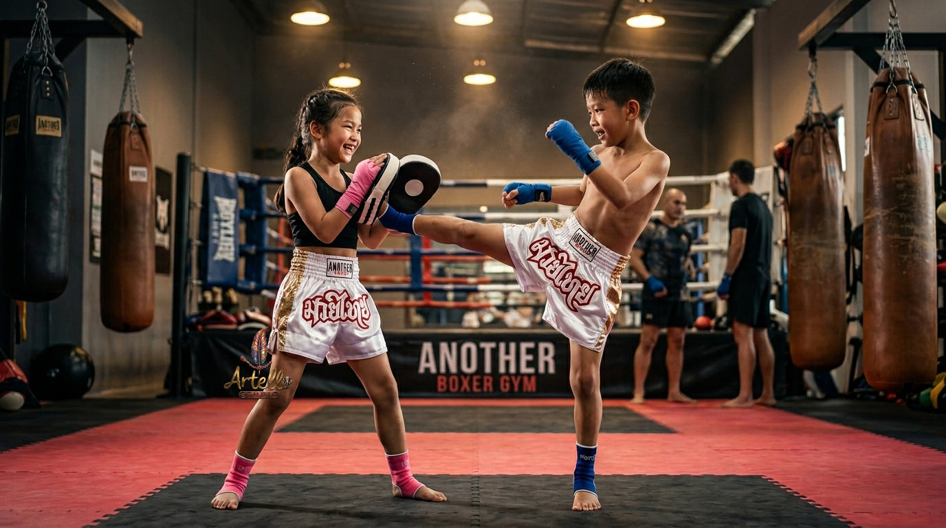 🥊 Muay Thai Shorts Kickboxing MMA Fight Shorts for Men Women Kids – Thai Boxing Training Gear, Breathable Quick Dry Martial Arts Combat Shorts