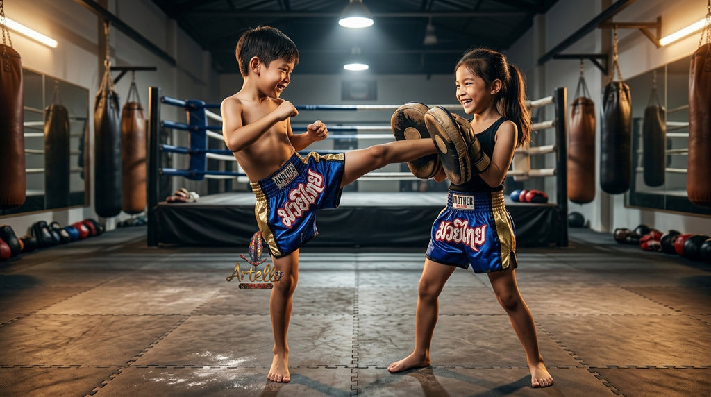 🥊 Muay Thai Shorts Kickboxing MMA Fight Shorts for Men Women Kids – Thai Boxing Training Gear, Breathable Quick Dry Martial Arts Combat Shorts