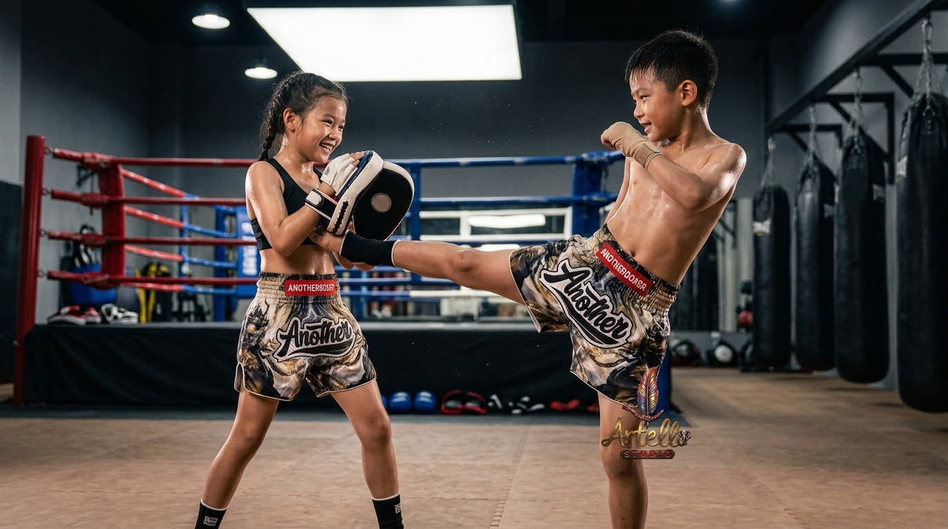 🥊 Muay Thai Shorts Kickboxing MMA Fight Shorts for Men Women Kids – Thai Boxing Training Gear, Breathable Quick Dry Martial Arts Combat Shorts
